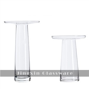 แก้วใสตารางแจกันกลาง